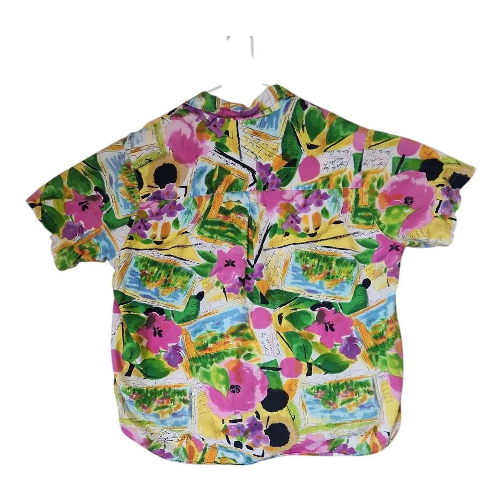 Vintage Venezia Floral Button Down Shirt 1X Boho Cottagecore - Picture 4 of 7